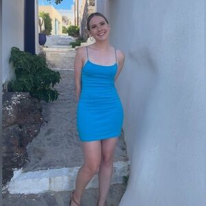 ZARA - Blue Knit Mini Tank Dress - Size M